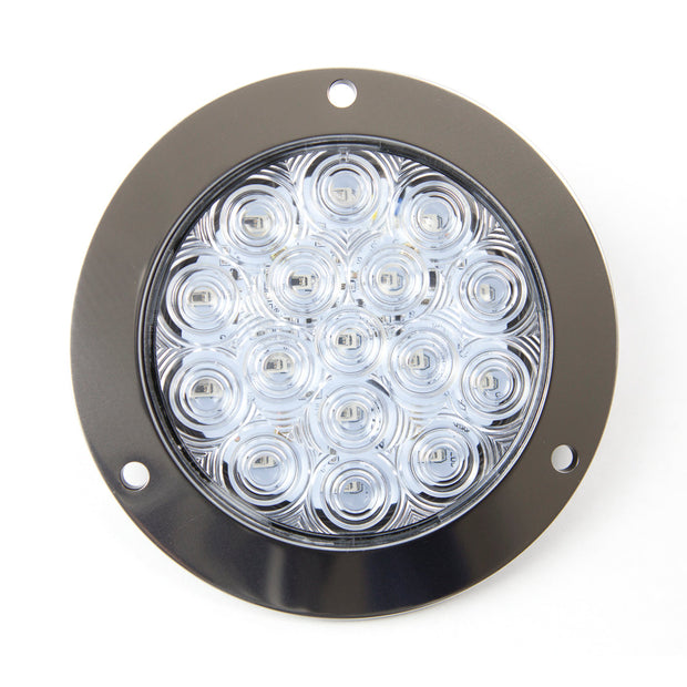 LED Reverse Light with Stainless Steel Flange - 4-Inch Round