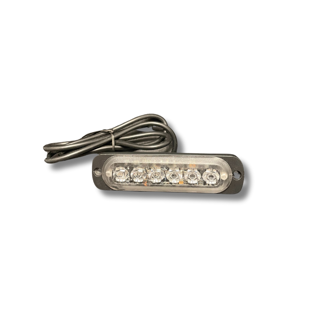 WARNING LIGHT STROBE SLIM 6LED AMBER 13 PATTERN