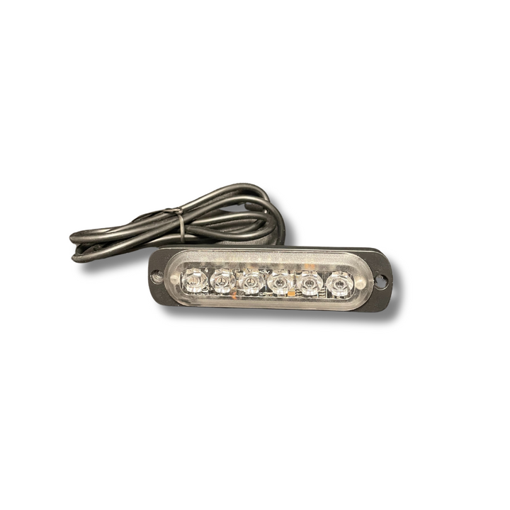 WARNING LIGHT STROBE SLIM 6LED AMBER 13 PATTERN