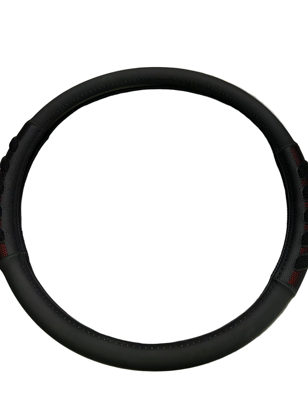 18" Two-Tone Black Steering Wheel Cover With Grip