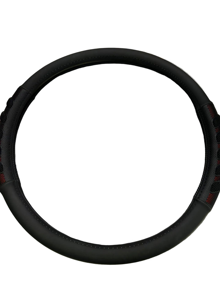 18" Two-Tone Black Steering Wheel Cover With Grip