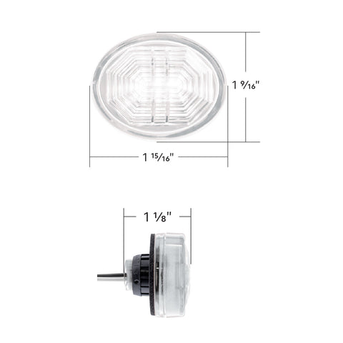 3 LED Oval Auxiliary Light-White LED/Clear Lens