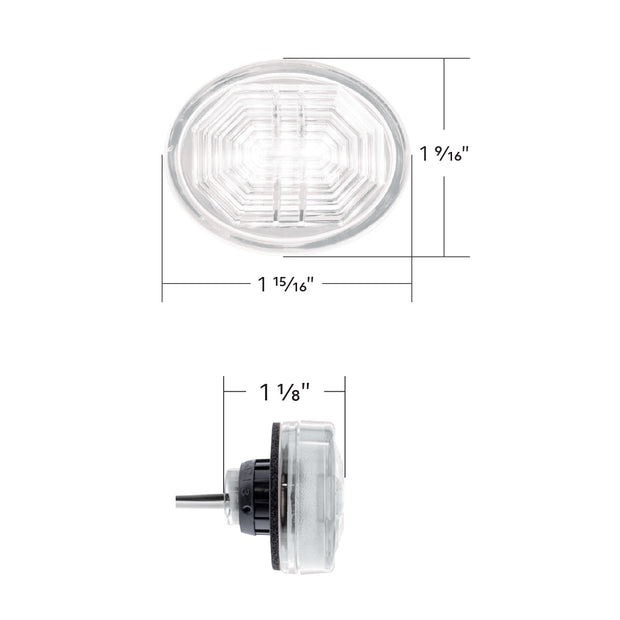 3 LED Oval Auxiliary Light-White LED/Clear Lens