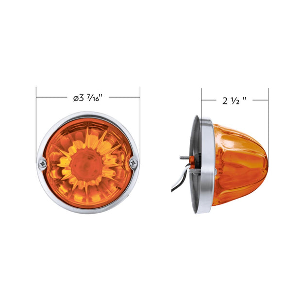 Glass Watermelon Light Kit With LED Light-Amber LED/Amber Lens