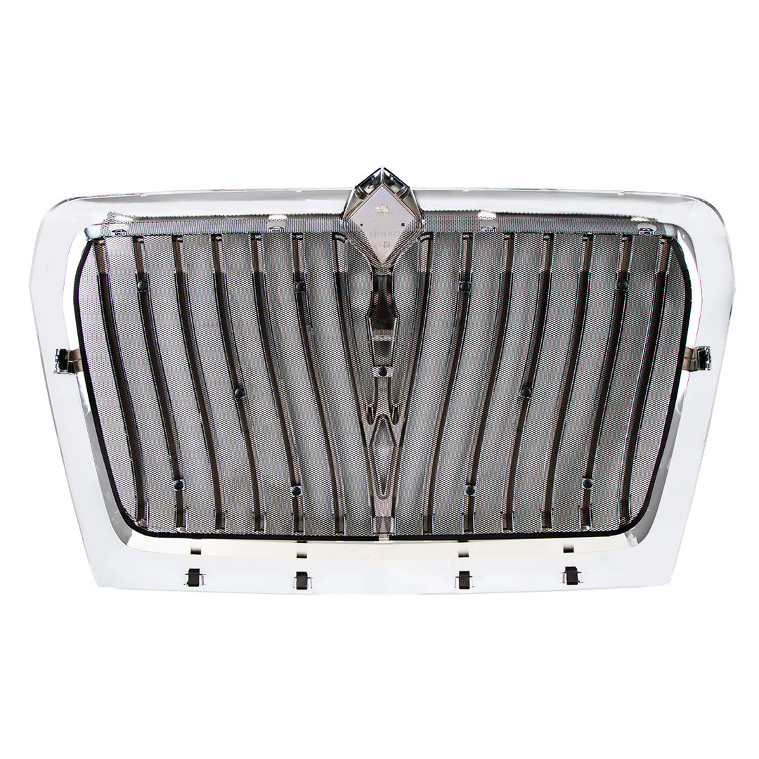 Chrome Curved Style Grille With Bug Screen For 2018-2024 International LT