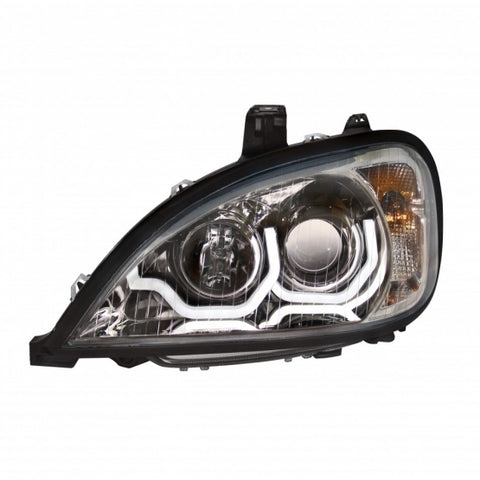Chrome Projection Headlight With LED Position Light For 2001-2020 Freightliner Columbia - Driver