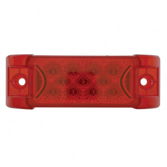 13 LED Reflector Rectangular Light (Clearance/Marker) - Red LED/Red Lens