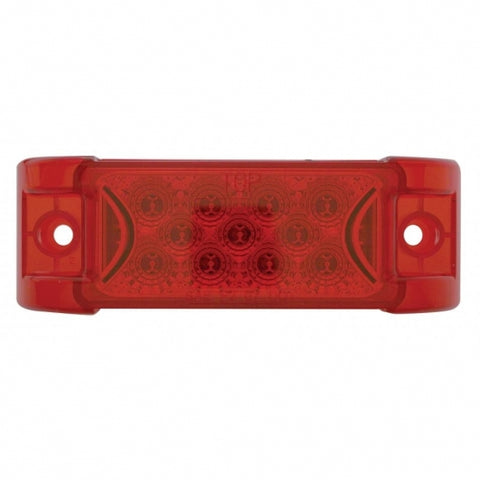 13 LED Reflector Rectangular Light (Clearance/Marker) - Red LED/Red Lens