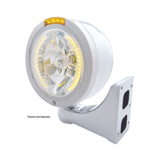 Stainless Steel Bullet Half Moon Headlight H4 With Amber LED & Dual Mode LED Signal-Amber Lens
