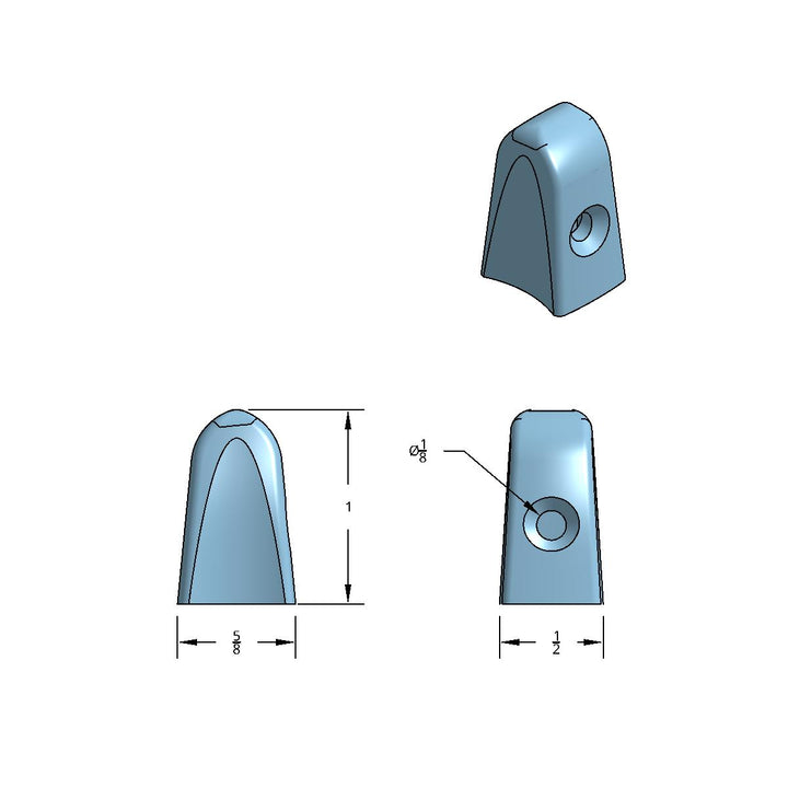Chrome Plastic A/C &amp; Heater Control Slide Knobs For 1967-1987 Peterbilt 359 (Card of 3)