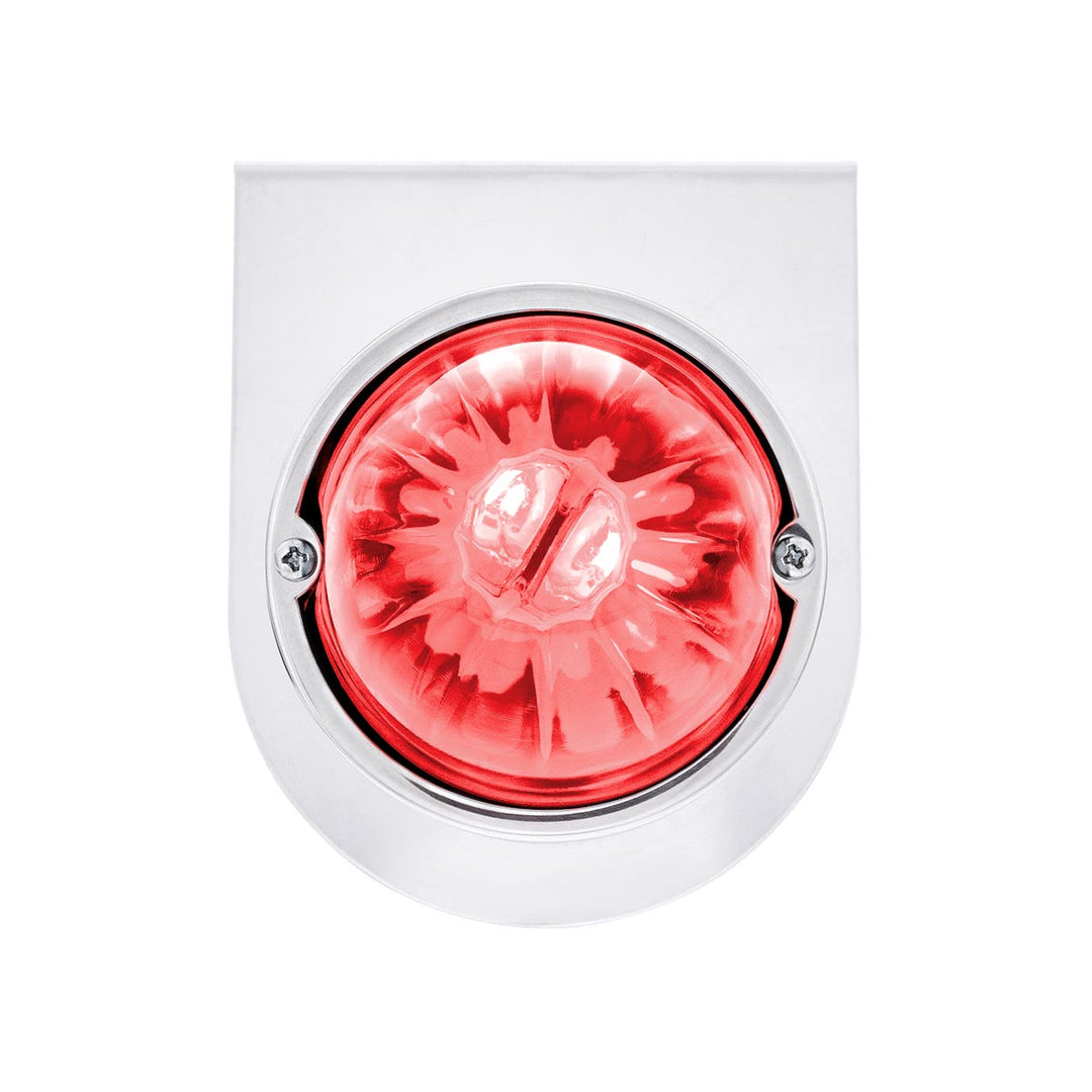 Star-Burst Glass Watermelon Light With Stainless Steel Light Bracket Kit-Red LED/Clear Lens