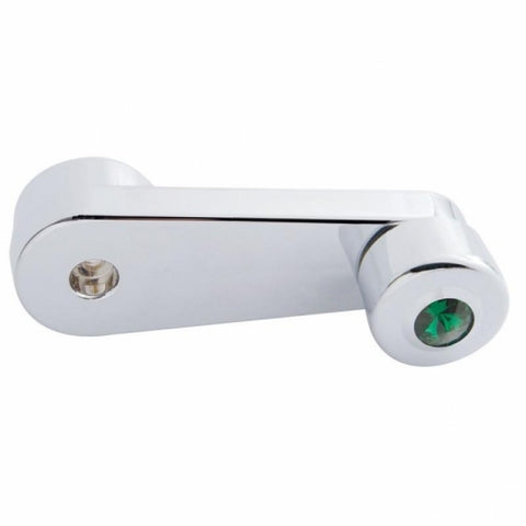 Chrome Window Crank With Crystal For Freightliner - Green Crystal