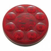 12 LED 4" Round Light (Stop, Turn & Tail) - Red LED/Red Lens