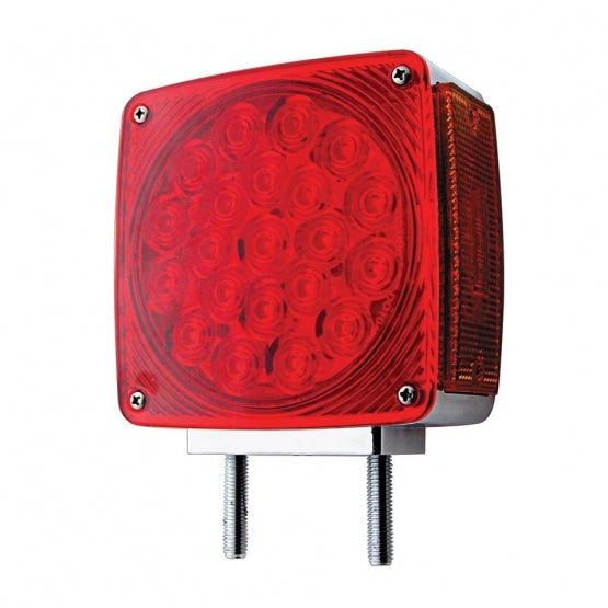45 LED Double Stud Double Face Turn Signal Light (Driver) - Amber &amp; Red LED/Amber &amp; Red Lens