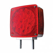 45 LED Double Stud Double Face Turn Signal Light (Driver) - Amber & Red LED/Amber & Red Lens