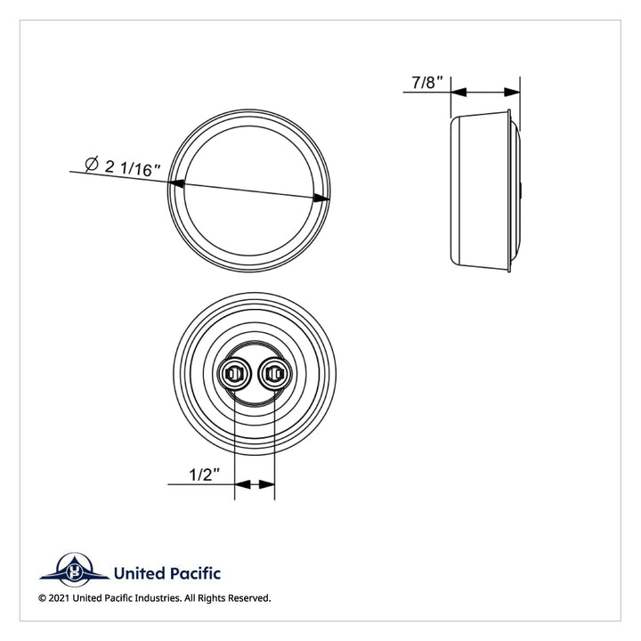 7 LED 2" Round Turbine Light (Clearance/Marker) - Amber LED/Amber Lens