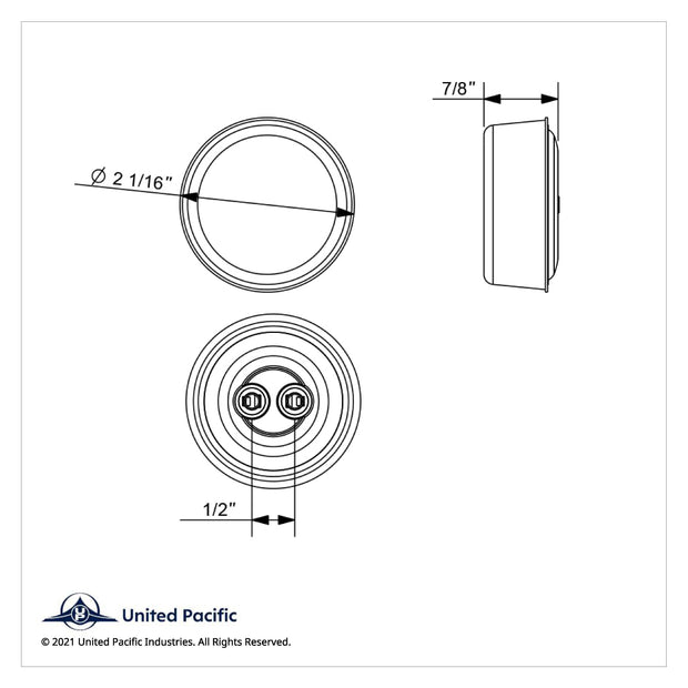 7 LED 2" Round Turbine Light (Clearance/Marker) - Amber LED/Amber Lens
