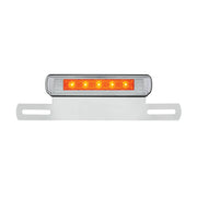 Chrome License Plate Light & Bracket With Amber LED Auxiliary Light - Amber LED/Amber Lens