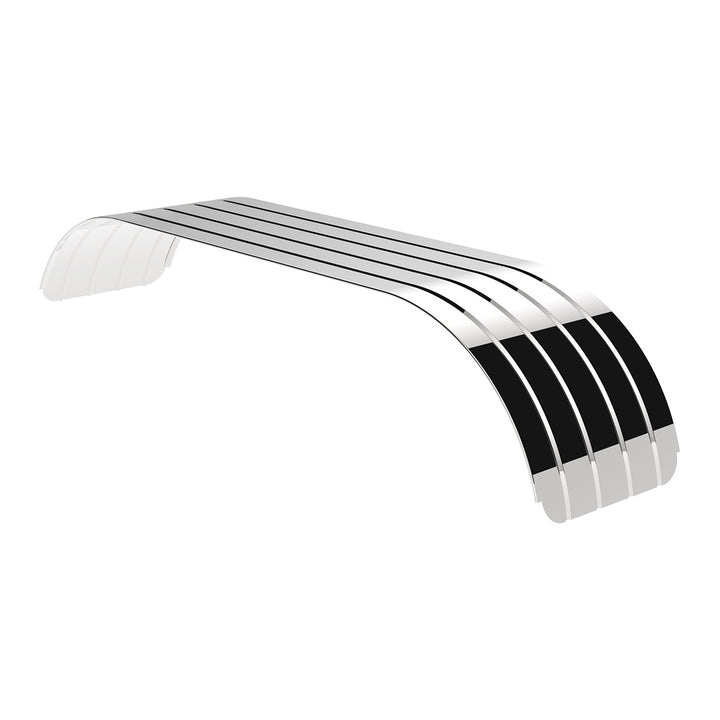 120" 430 Stainless Steel (16ga) Beaded Edge Ribbed Full Fender 54" Spread - SR Series (Pair)
