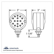 30 LED 3" Dual Function Reflector Double Face Light - Amber & Red LED/Amber & Red Lens