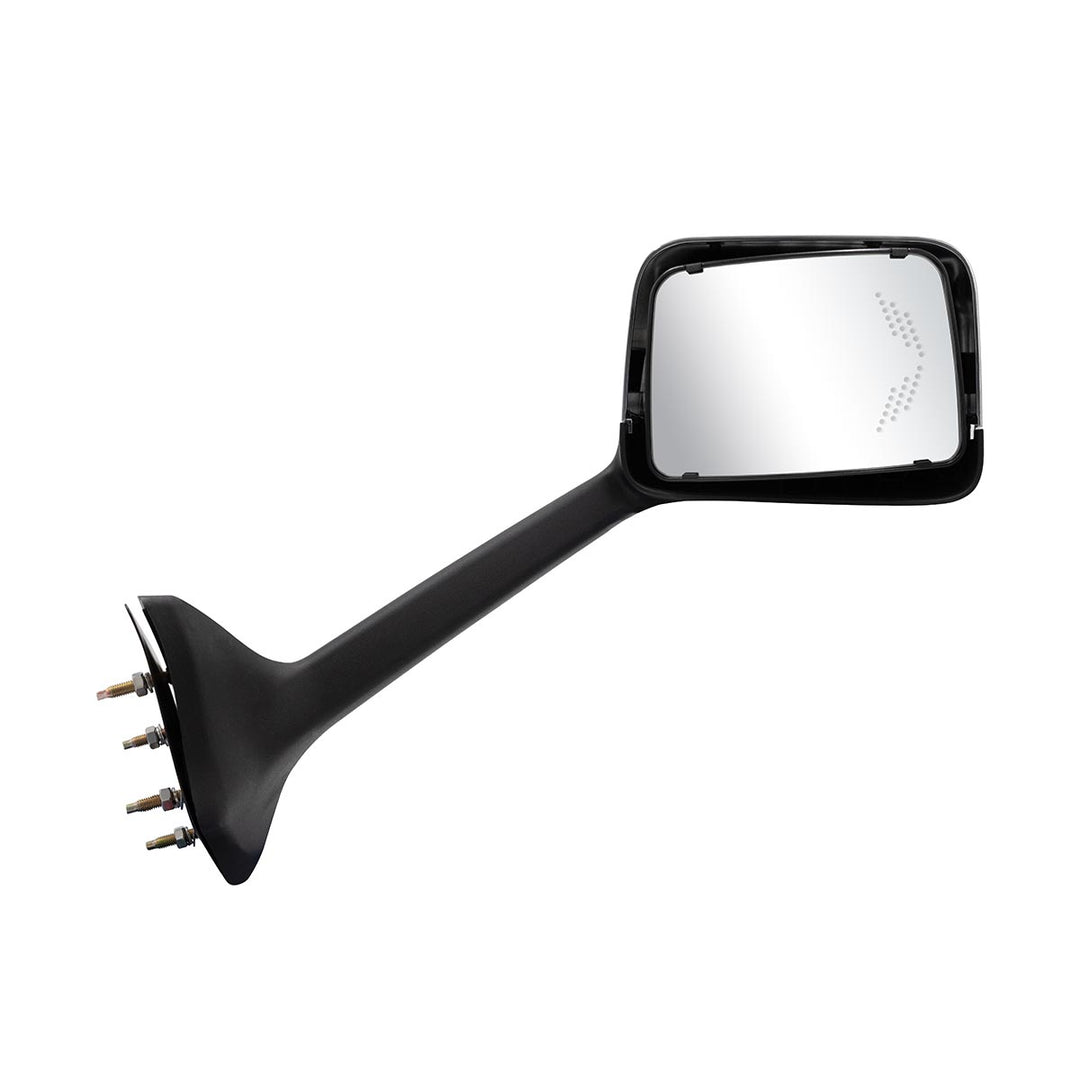 Chrome Plastic Hood Mirror Assembly With Sequential LED Turn Signals For 2018-2024 International LT-Passenger