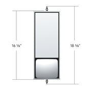 6" X 16" 430 Stainless Steel West Coast Mirror With Convex Lower Mirror - Non Heated