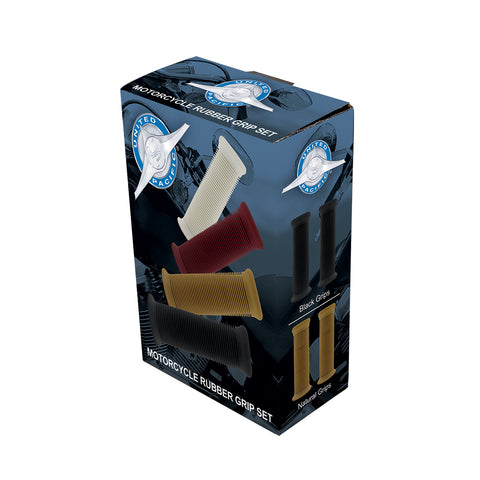 Red Motorcycle Rubber Grip Set - 7/8" or 1" (22/25mm) (Pair)