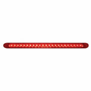 Chrome Top Mud Flap Plate With 23 LED 17" Reflector Light Bar - Red LED/Red Lens (Each)