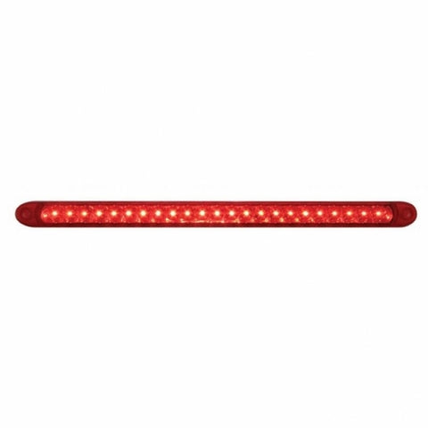 Chrome Top Mud Flap Plate With 23 LED 17" Reflector Light Bar - Red LED/Red Lens (Each)