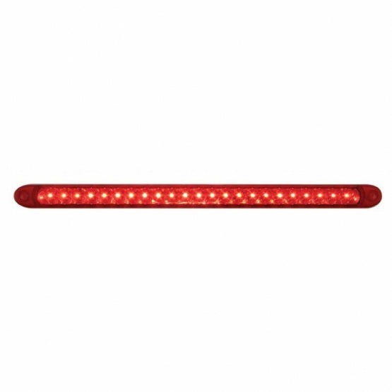 Chrome Top Mud Flap Plate With 23 LED 17" Reflector Light Bar - Red LED/Red Lens (Each)