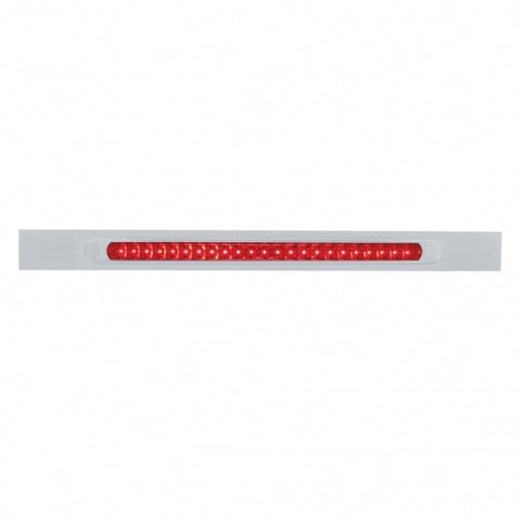 Chrome Top Mud Flap Plate With 23 SMD LED Light Bar & Bezel - Red LED/Red Lens (Each)