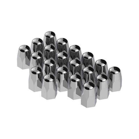 1-1/2" X 2-3/4" Chrome Plastic Tall Nut Covers - Push-On (Color Box of 20)