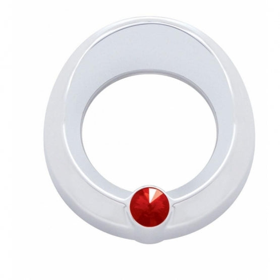 Universal Small Gauge Bezel With Visor - Red Crystal