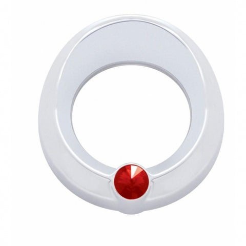 Universal Small Gauge Bezel With Visor - Red Crystal