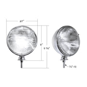 7" Chrome Dietz Style Headlight With 12 Volt 6014 Sealed Beam Bulb
