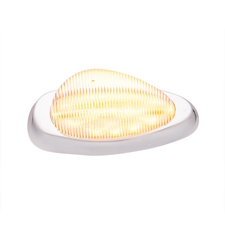 15 LED Sleeper Light With Bezel For Freightliner (Clearance/Marker) - Amber LED/Clear Lens (Pair)