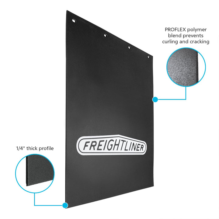 24" X 30" Black PROFLEX Mud Flap With Freightliner Logo
