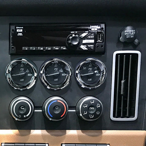 Chrome Small Gauge Bezel With Visor For 2018-2023 Freightliner Cascadia