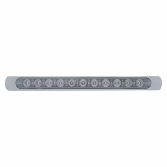 11 LED 17" P/T/C Light Bar With Chrome Bezel - Amber LED/Clear Lens