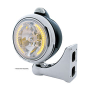 Black Guide 682-C Headlight H4 With Amber LED & Dual Mode LED Signal - Clear Lens