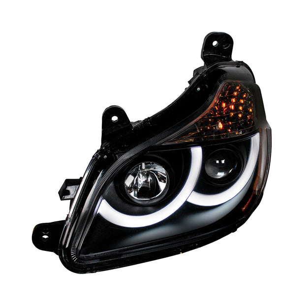 Black Projection Headlight With LED Position Light For 2013-2021 Kenworth T680 - Driver