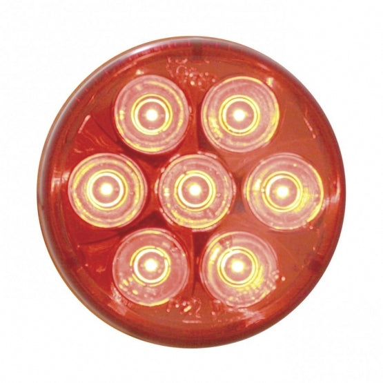 7 LED 2" Round Light (Clearance/Marker) - Red LED/Red Lens