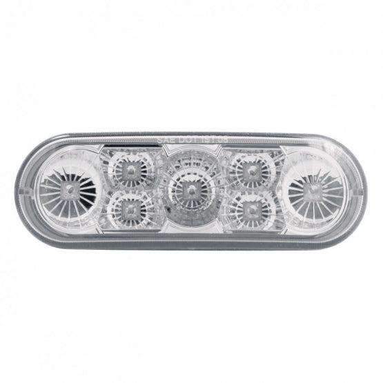 7 LED 6" Oval Reflector Light (Stop, Turn &amp; Tail) - Red LED/Clear Lens