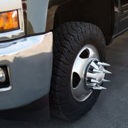 Chrome Spike Hubcap Nut Cover For 1999-2018 Chevy & GMC 2500 & 3500 - Push-on (Color Box of 32)