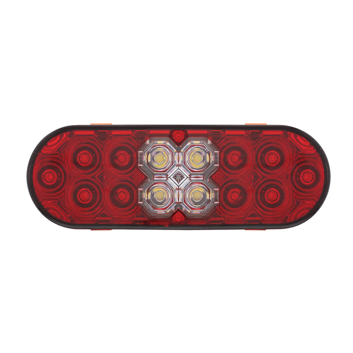 6" Oval Combo Light With 14 LED Stop, Turn &amp; Tail &amp; 16 LED Back-Up -Red LED/Red Lens