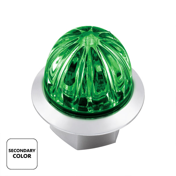 4 LED 3/4" Mini Watermelon Double Fury Light With Clear Lens (Clearance/Marker) - Red & Green LED