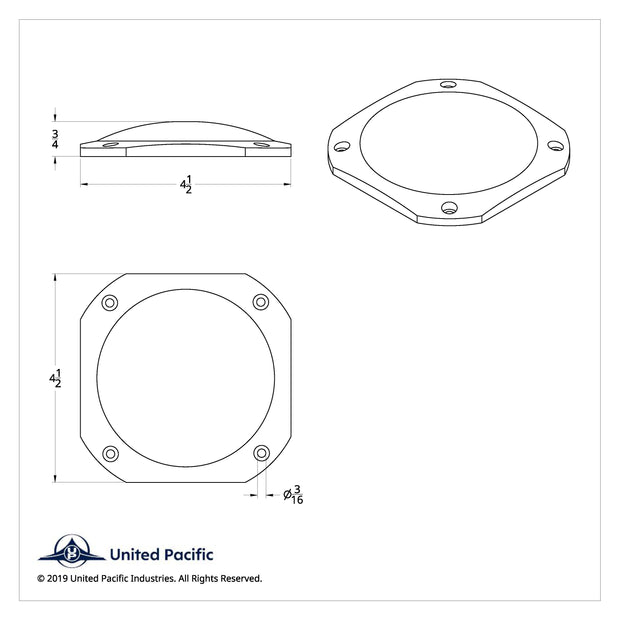 Chrome 4-1/2" Square Speaker Cover For International 9900 (1999-2017), 9400/9300/9200 (1997-2010)