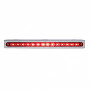 Stainless Light Bracket With 14 LED 12" Sequential Light Bar (Right to Left) - Red LED/Red Lens