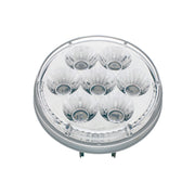 14 LED 4" Round Double Fury Light (Turn Signal) - Amber & Blue LED/Clear Lens