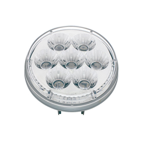 14 LED 4" Round Double Fury Light (Turn Signal) - Amber & Blue LED/Clear Lens